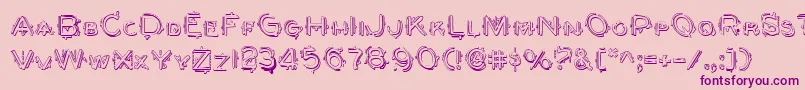 BerserkerShadow-Schriftart – Violette Schriften auf rosa Hintergrund