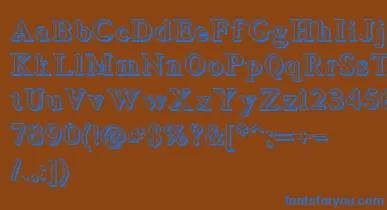 Blockstepped3D font – Blue Fonts On Brown Background
