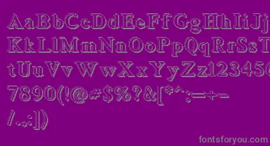 Blockstepped3D font – Gray Fonts On Purple Background