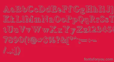Blockstepped3D font – Gray Fonts On Red Background