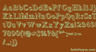 Blockstepped3D font – Green Fonts On Brown Background