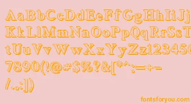 Blockstepped3D font – Orange Fonts On Pink Background