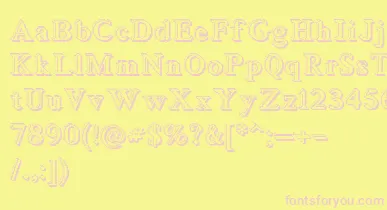 Blockstepped3D font – Pink Fonts On Yellow Background