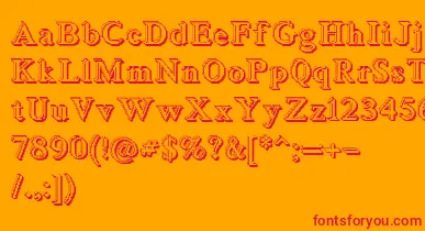 Blockstepped3D font – Red Fonts On Orange Background