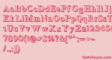 Blockstepped3D font – Red Fonts On Pink Background