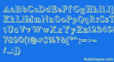 Blockstepped3D font – Yellow Fonts On Blue Background