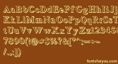 Blockstepped3D font – Yellow Fonts On Brown Background
