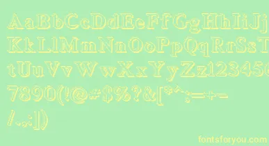 Blockstepped3D font – Yellow Fonts On Green Background