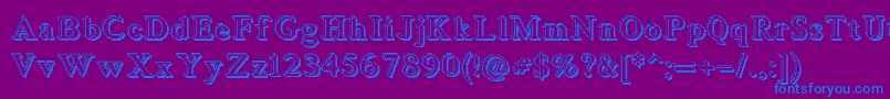 Blockstepped3D Font – Blue Fonts on Purple Background