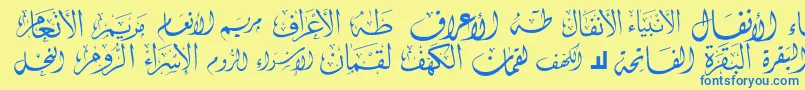 McsSwerAlQuran1 Font – Blue Fonts on Yellow Background