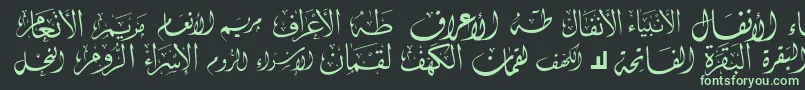 フォントMcsSwerAlQuran1 – 黒い背景に緑の文字