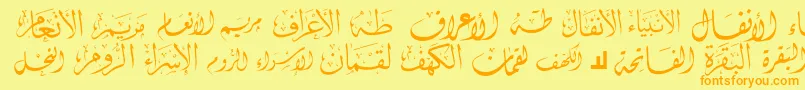 McsSwerAlQuran1 Font – Orange Fonts on Yellow Background