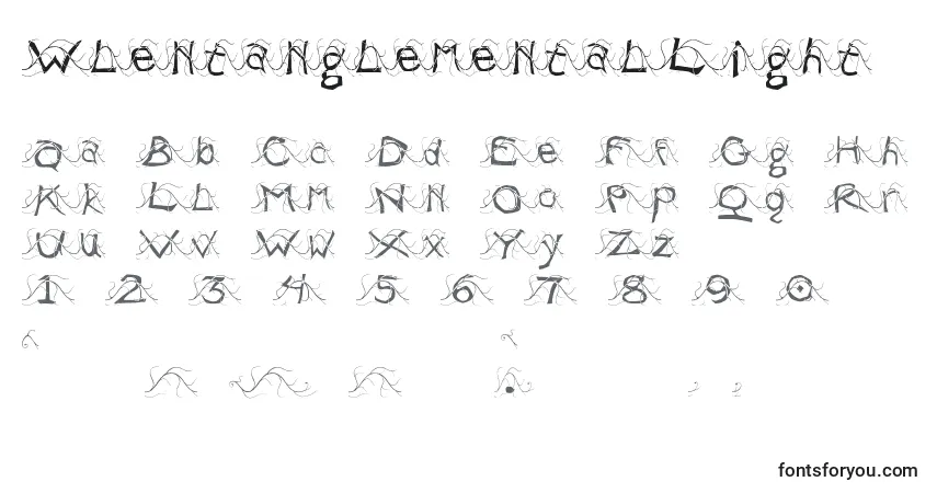 Schriftart WlentanglementalLight – Alphabet, Zahlen, spezielle Symbole