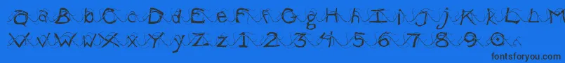 WlentanglementalLight Font – Black Fonts on Blue Background