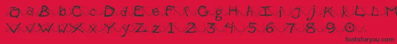 WlentanglementalLight Font – Black Fonts on Red Background