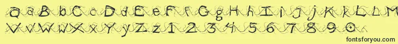 WlentanglementalLight Font – Black Fonts on Yellow Background