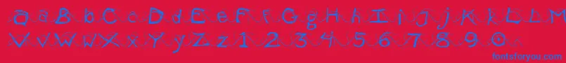 WlentanglementalLight-Schriftart – Blaue Schriften auf rotem Hintergrund