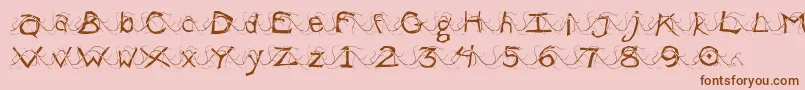 WlentanglementalLight-Schriftart – Braune Schriften auf rosa Hintergrund