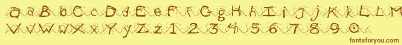 WlentanglementalLight Font – Brown Fonts on Yellow Background