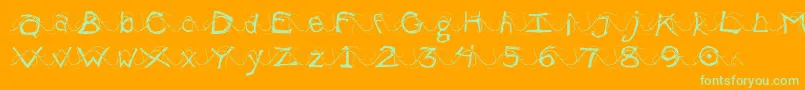 WlentanglementalLight Font – Green Fonts on Orange Background