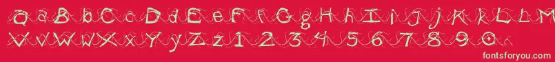 WlentanglementalLight Font – Green Fonts on Red Background