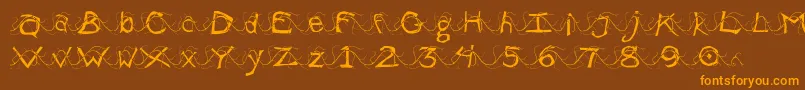 WlentanglementalLight Font – Orange Fonts on Brown Background