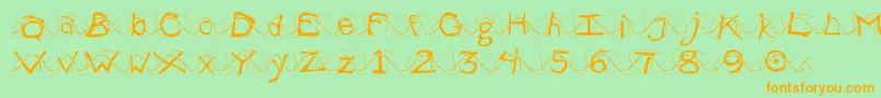 WlentanglementalLight Font – Orange Fonts on Green Background