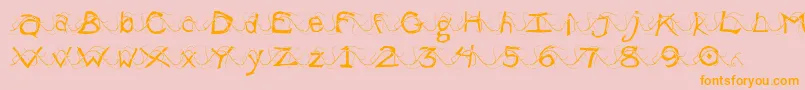 WlentanglementalLight Font – Orange Fonts on Pink Background