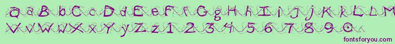 WlentanglementalLight Font – Purple Fonts on Green Background