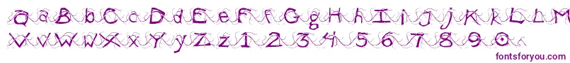 WlentanglementalLight-Schriftart – Violette Schriften auf weißem Hintergrund