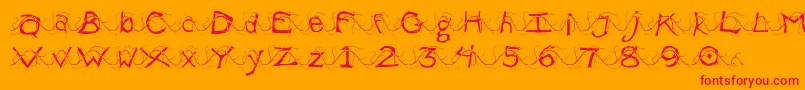 WlentanglementalLight Font – Red Fonts on Orange Background