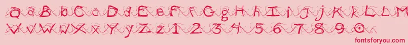 WlentanglementalLight Font – Red Fonts on Pink Background