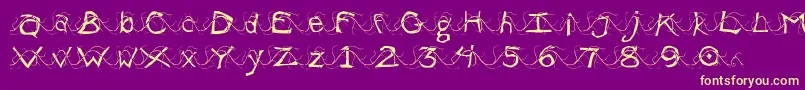 WlentanglementalLight Font – Yellow Fonts on Purple Background