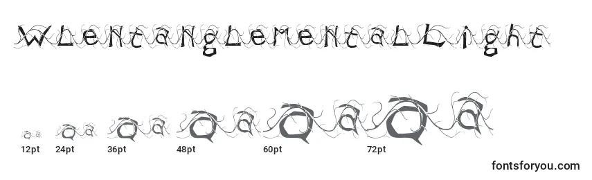 Размеры шрифта WlentanglementalLight