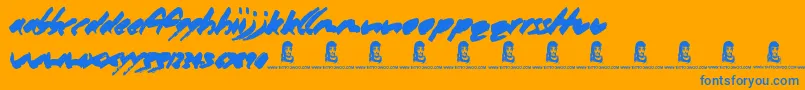 MarkerPen Font – Blue Fonts on Orange Background