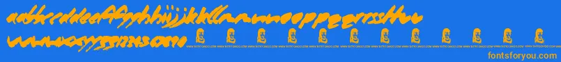 MarkerPen Font – Orange Fonts on Blue Background