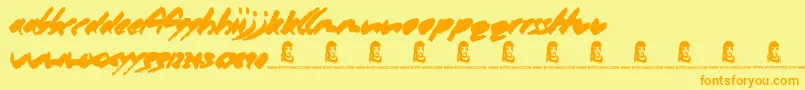 MarkerPen Font – Orange Fonts on Yellow Background