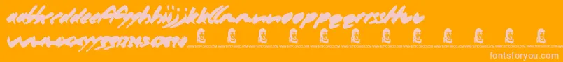 MarkerPen Font – Pink Fonts on Orange Background
