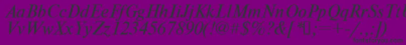 Times.KzItalic Font – Black Fonts on Purple Background