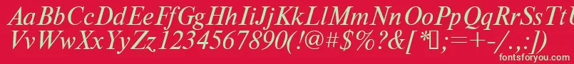 Times.KzItalic Font – Green Fonts on Red Background