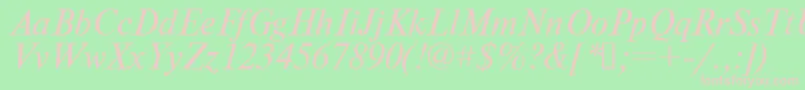 Times.KzItalic Font – Pink Fonts on Green Background