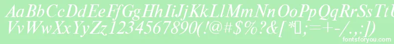 Times.KzItalic Font – White Fonts on Green Background