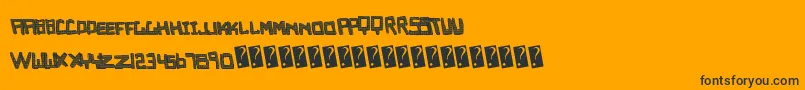 Empirecaps-Schriftart – Schwarze Schriften auf orangefarbenem Hintergrund