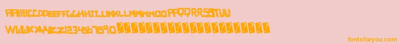 Empirecaps-Schriftart – Orangefarbene Schriften auf rosa Hintergrund