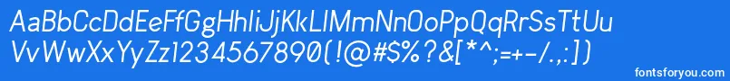 ArvinItalic Font – White Fonts on Blue Background