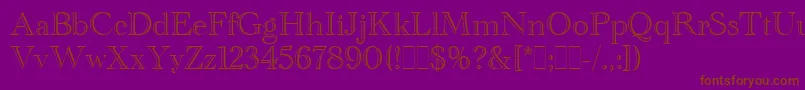 AcademyEngraved Font – Brown Fonts on Purple Background