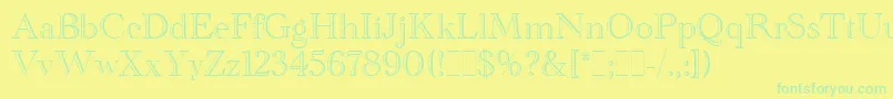 AcademyEngraved Font – Green Fonts on Yellow Background