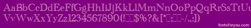 AcademyEngraved Font – Pink Fonts on Purple Background
