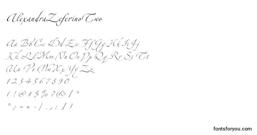Шрифт AlexandraZeferinoTwo – алфавит, цифры, специальные символы