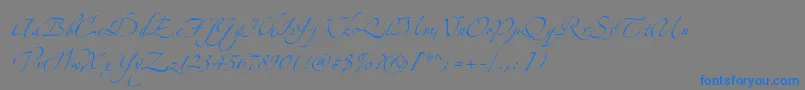 フォントAlexandraZeferinoTwo – 灰色の背景に青い文字